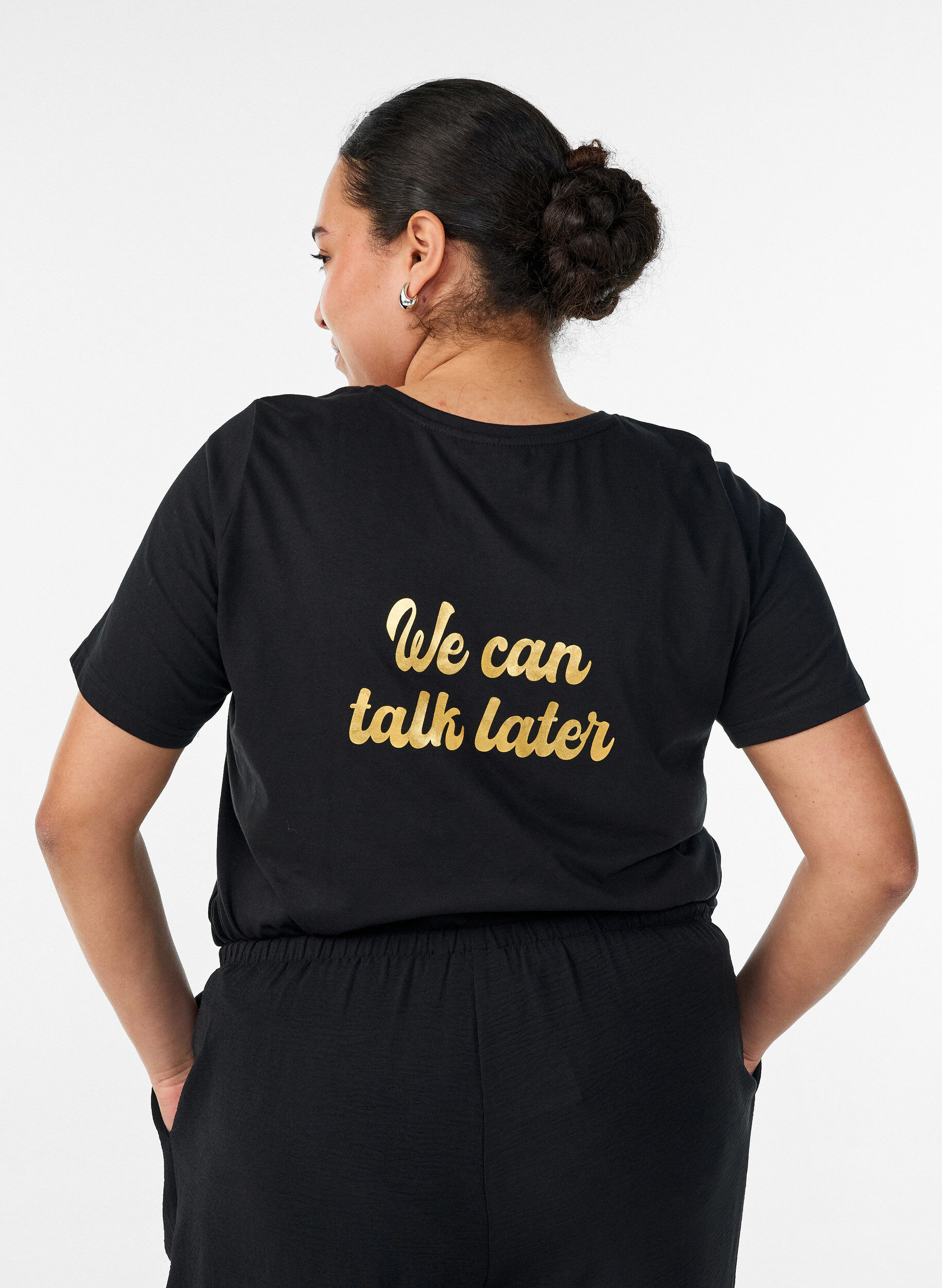 ZizzifashionT-shirt with motif, Black, Model image number 2