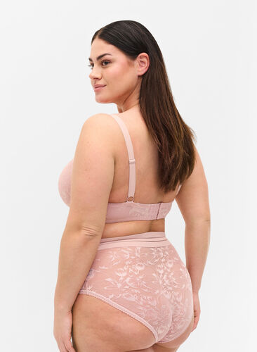 High waisted lace panties, Pale Mauve, Model image number 1