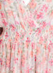 Floral midi dress with wrap-look and smock, Orange, Packshot image number 2