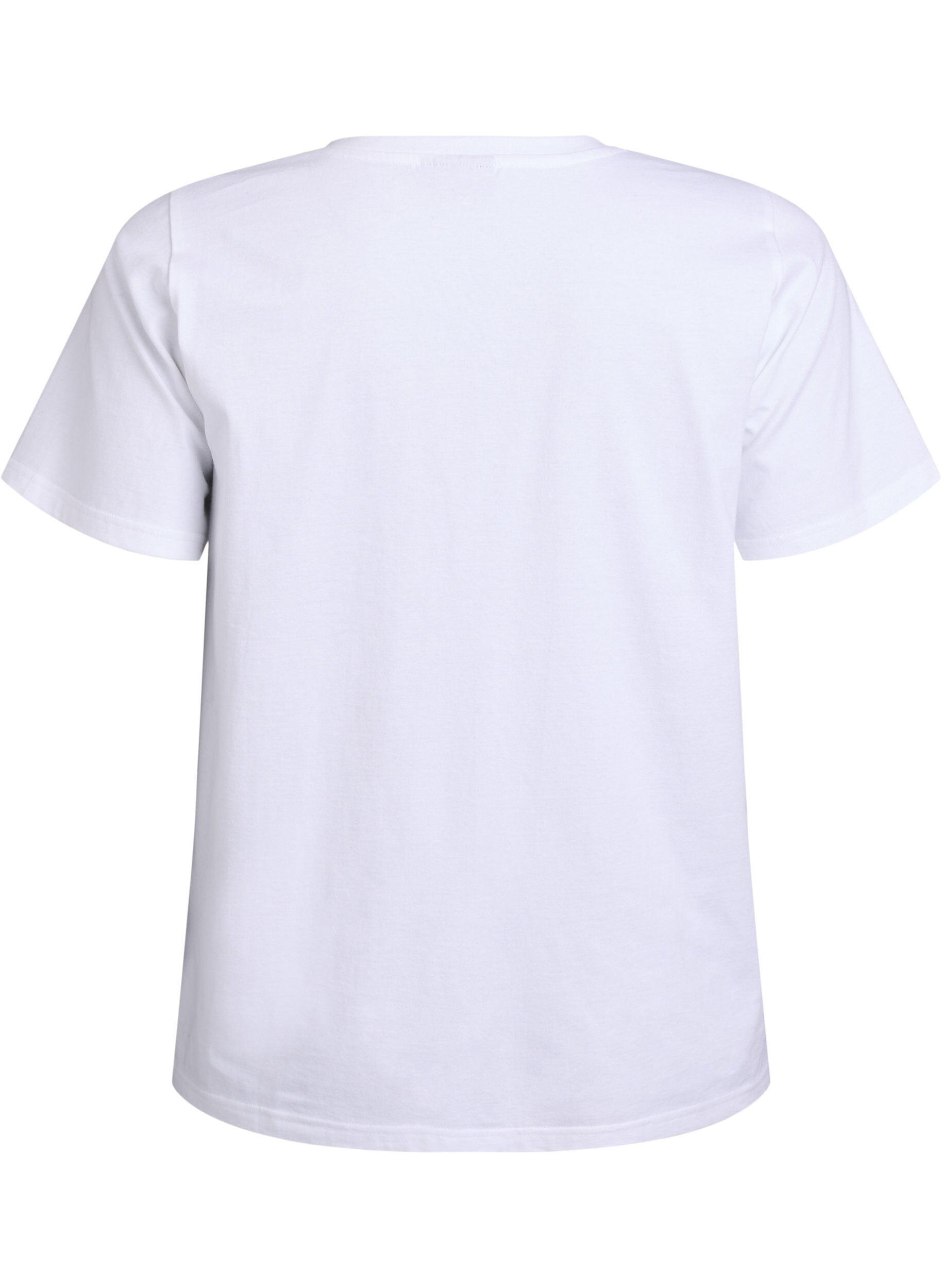 Zizzifashion T-shirt in organic cotton with drawstring detail, White, Packshot image number 1