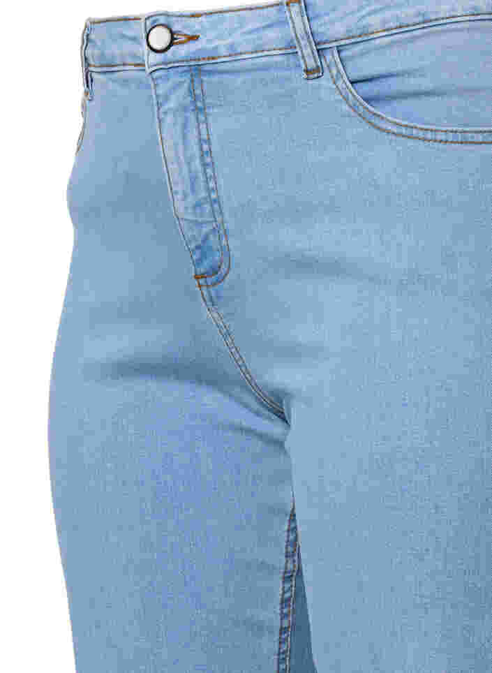 High waisted Gemma jeans with hole on the knee, Ex Lgt Blue, Packshot image number 2