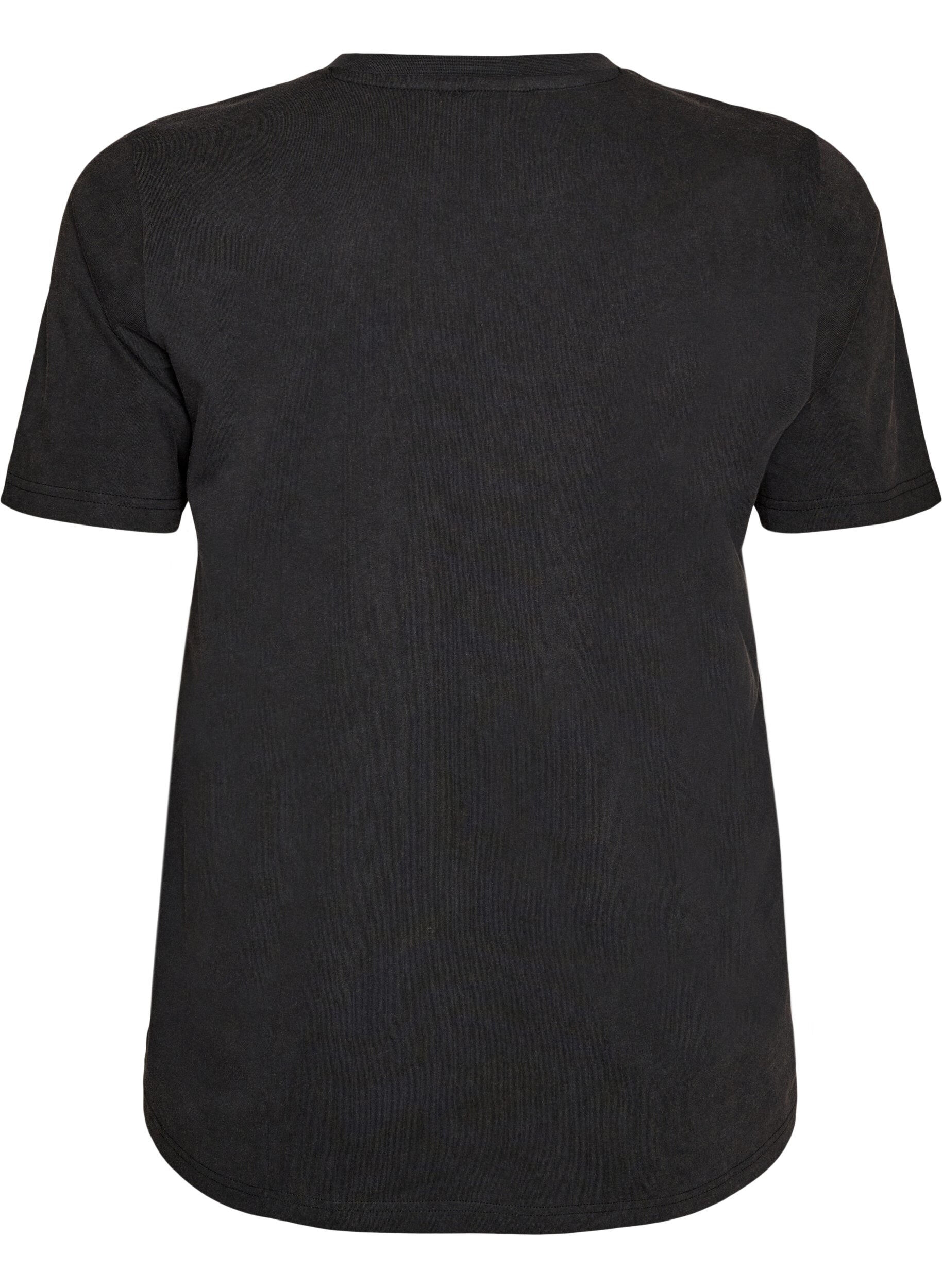 ZizzifashionOrganic cotton graphic T-shirt, Black, Packshot image number 1