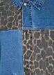 Denim shirt with leopard print details, Blue, Packshot image number 4