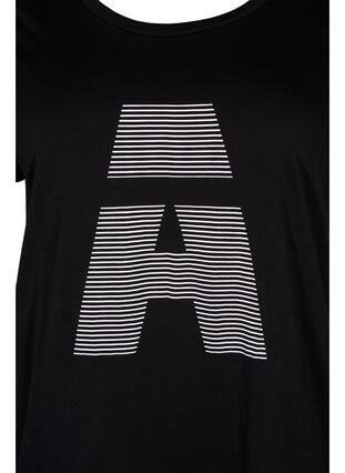 Training T-shirt with print, Black w. stripe A, Packshot image number 2