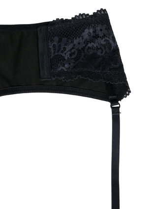 Shiny garter belt with lace - Black - Sz. L - Zizzifashion Shiny garter belt with lace - Black - Sz. L - Zizzifashion