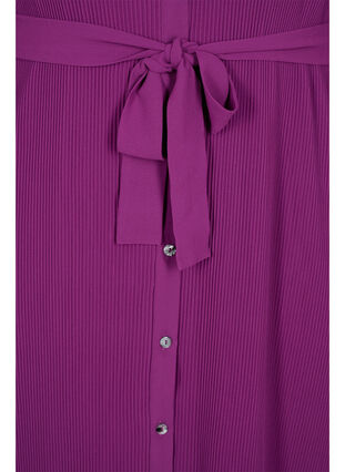 Pleated shirt dress with tie string, Grape Juice, Packshot image number 2