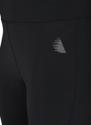 Cropped exercise leggings with mesh, Black, Packshot image number 2
