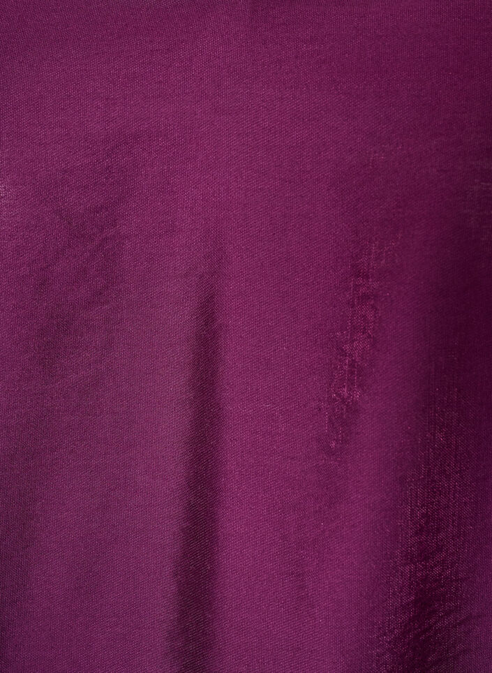 Shiny tunic with a V-neck and 3/4 sleeves, Purple, Packshot image number 2