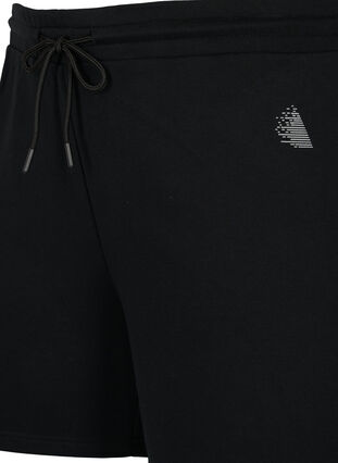 Drawstring workout shorts, Black, Packshot image number 2