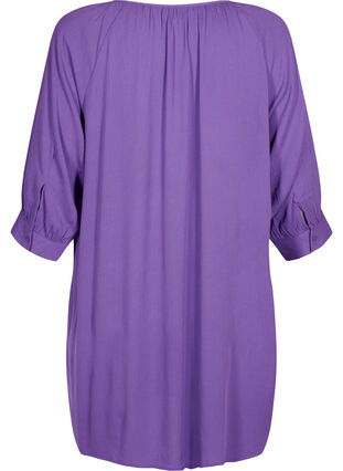 Viscose tunic with 3/4 sleeves, Deep Lavender, Packshot image number 1