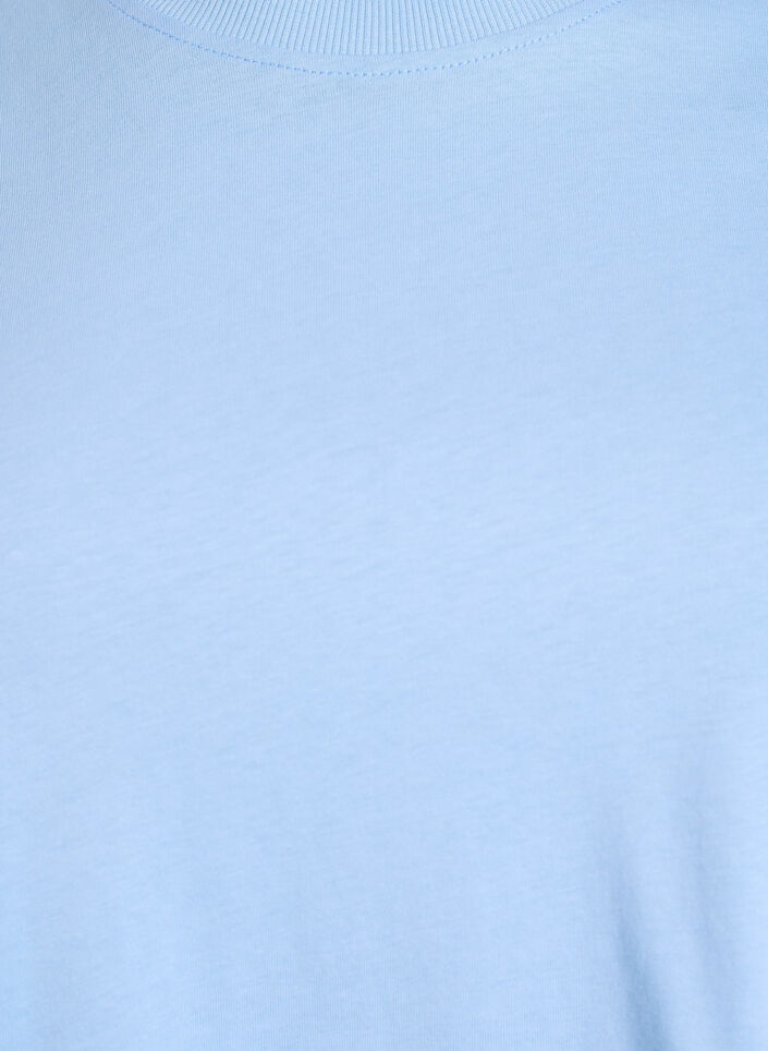 Basic cotton T-shirt with round neck, Blue, Packshot image number 2