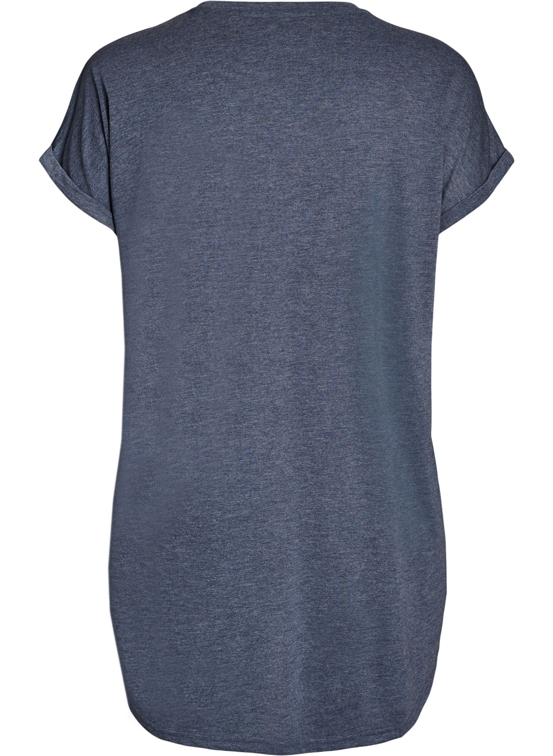 ZizzifashionShort sleeve nightgown with text print, Grey, Packshot image number 1