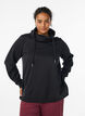 Sweatshirt with high collar and pockets, Black, Model image number 0