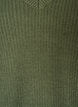 Long rib-knitted blouse with a V-neck, Green, Packshot image number 2