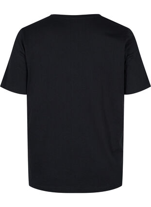 Marled t-shirt with short sleeves, Black, Packshot image number 1