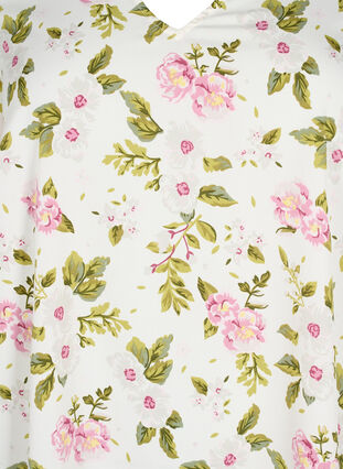 FLASH - Tunic with v neck and print, Off White Flower, Packshot image number 2