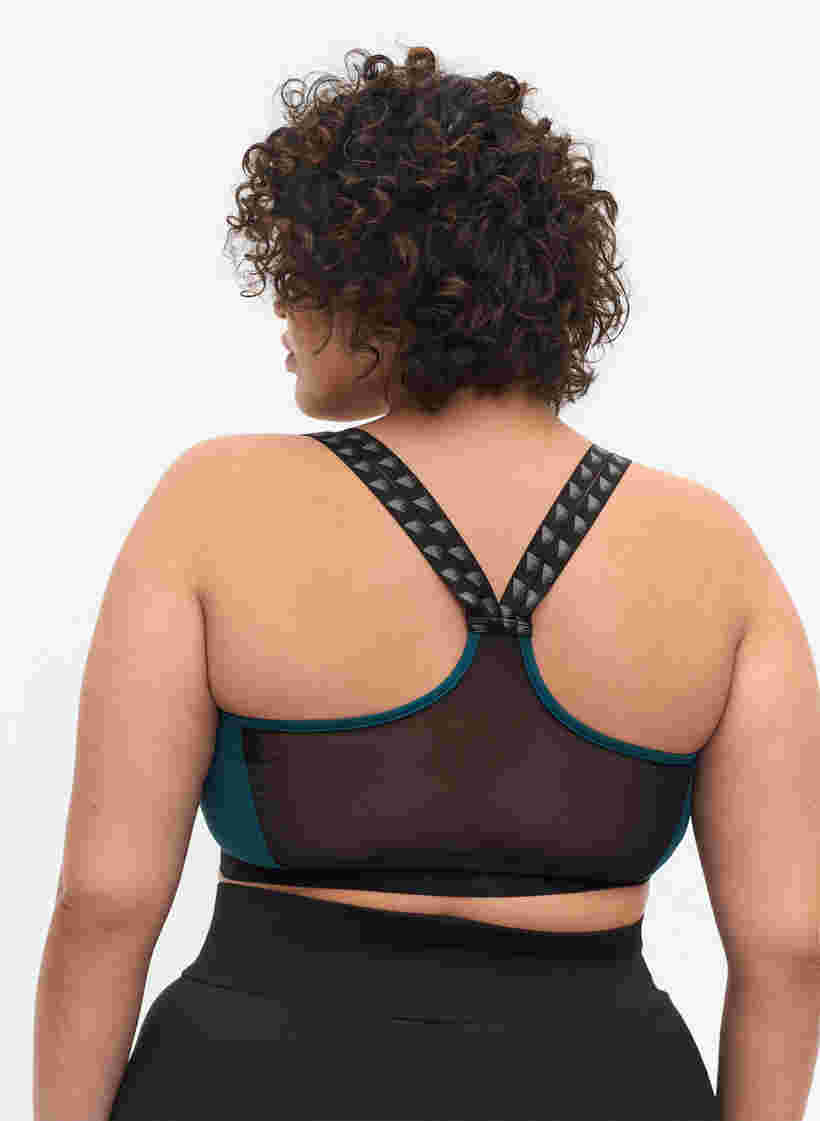 Sports bra with mesh back, Deep Teal, Model image number 1