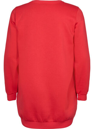 Long sweatshirt with text print, Hisbiscus, Packshot image number 1