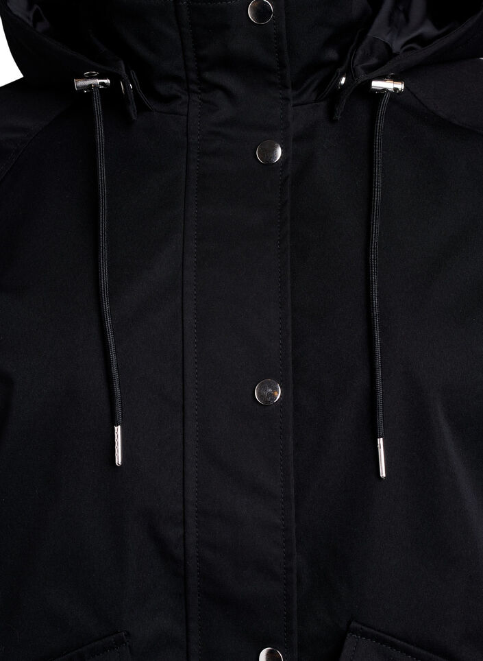 Short spring jacket with detachable hood, Black, Packshot image number 2