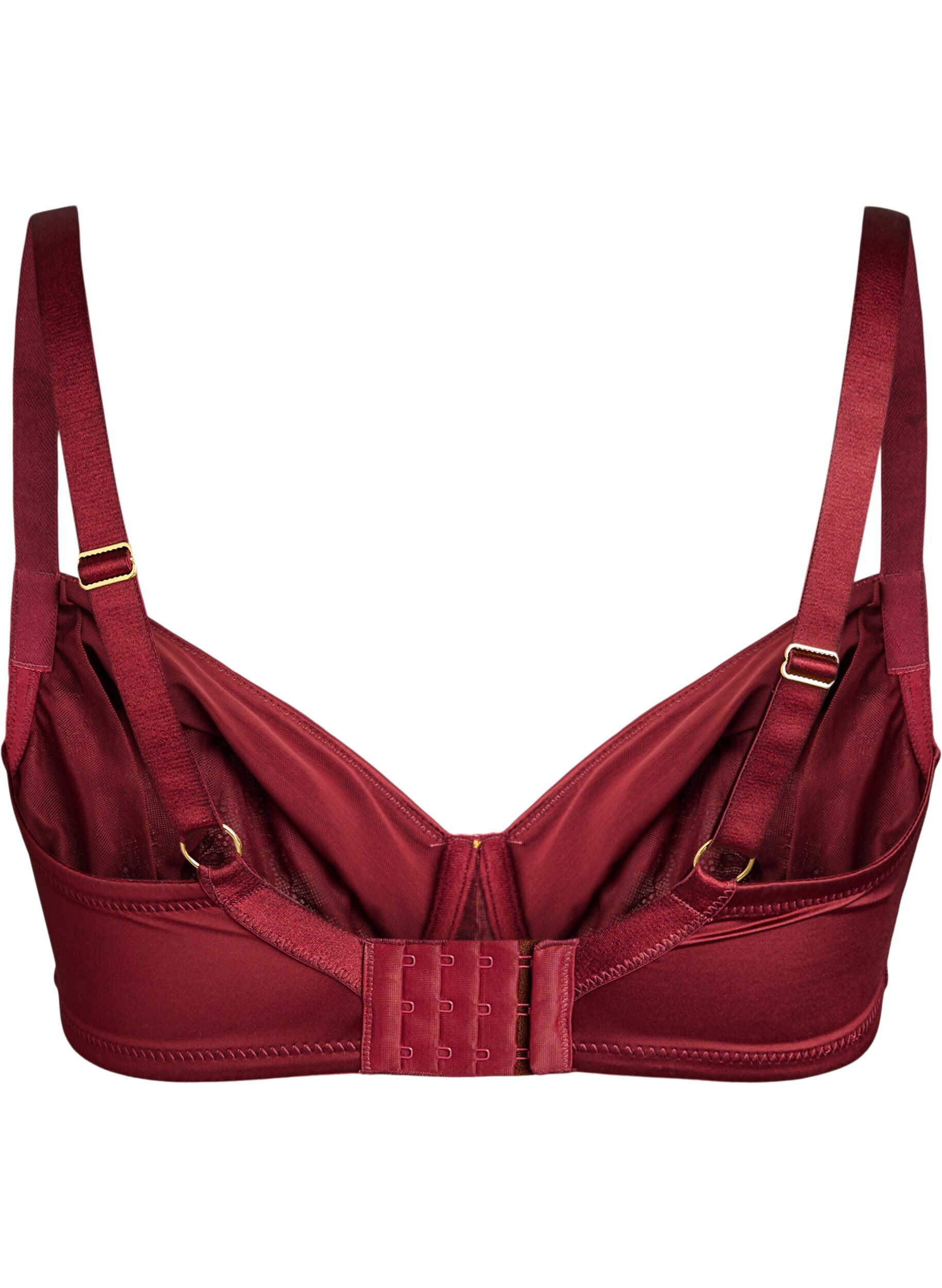 ZizzifashionFull coverage bra in shiny microfibre, Dark Bordeaux, Packshot image number 1