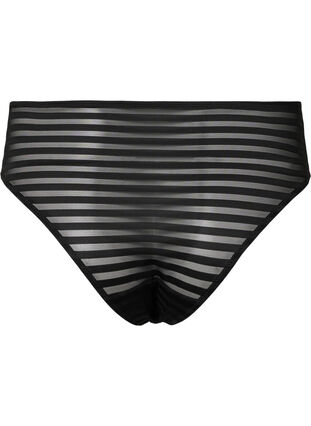 Striped tai briefs with regular waist, Black, Packshot image number 1