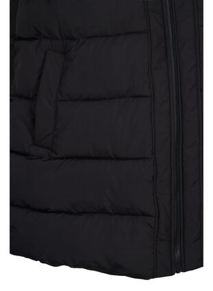 Long vest with hood and zip, Black, Packshot image number 3