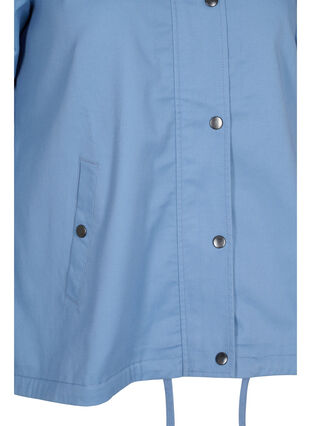 Parka jacket with hood and welt pockets, Blue Shadow, Packshot image number 3