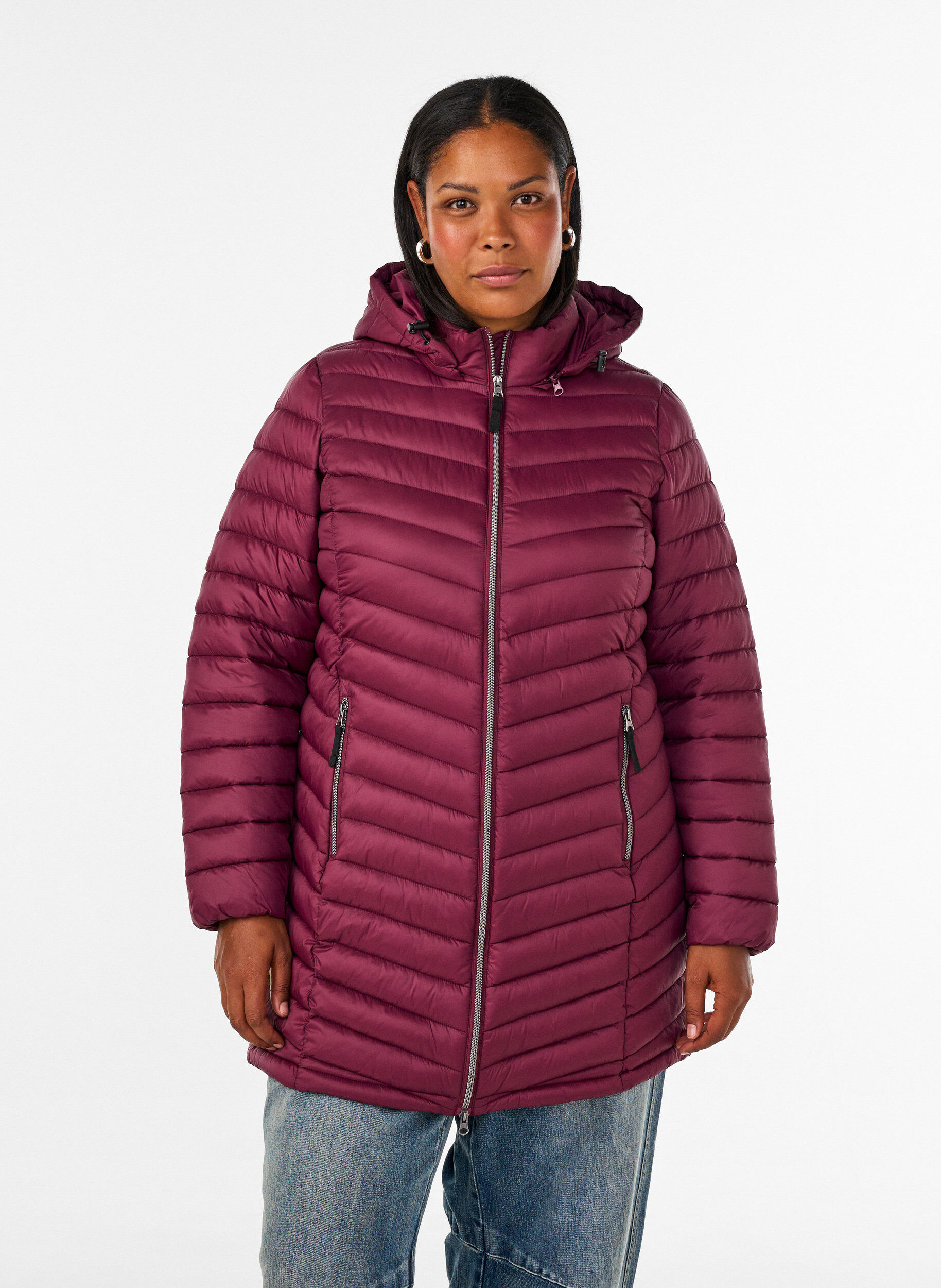 ZizzifashionLightweight jacket with pockets and detachable hood, Red, Model image number 0