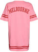 Short T-shirt dress with sporty details, Pink, Packshot image number 1