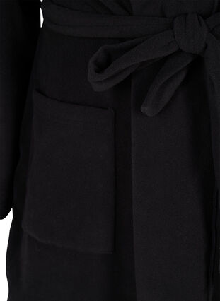 	 Dressing gown with hood and pockets, Black, Packshot image number 3
