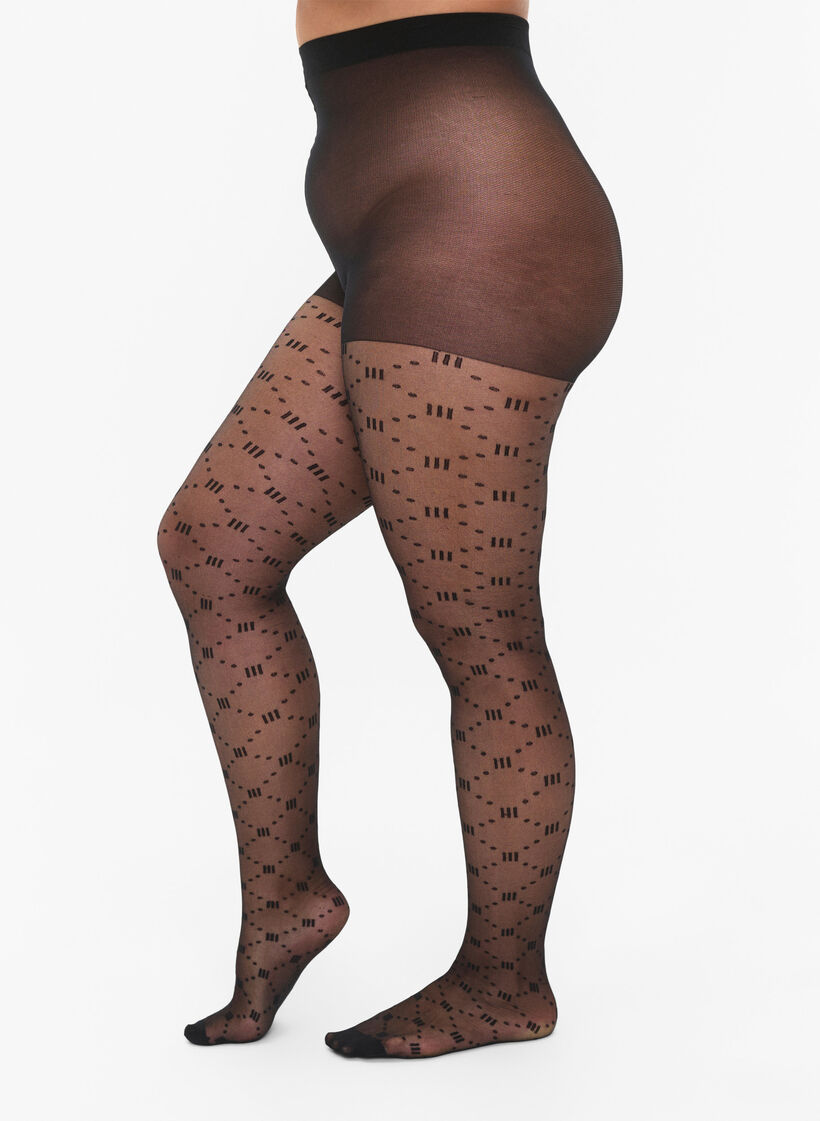 Patterned tights in 20 denier, Black, Model image number 0