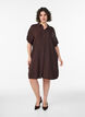 Loose-fitting long shirt in viscose, Brown, Model image number 1