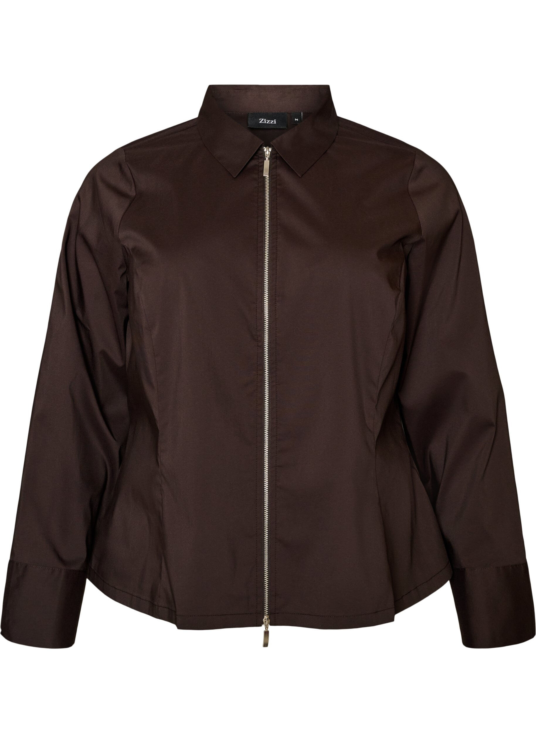 Short shirt with a two-way zip