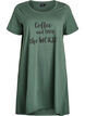 Short-sleeved nightgown in organic cotton, Green, Packshot image number 0