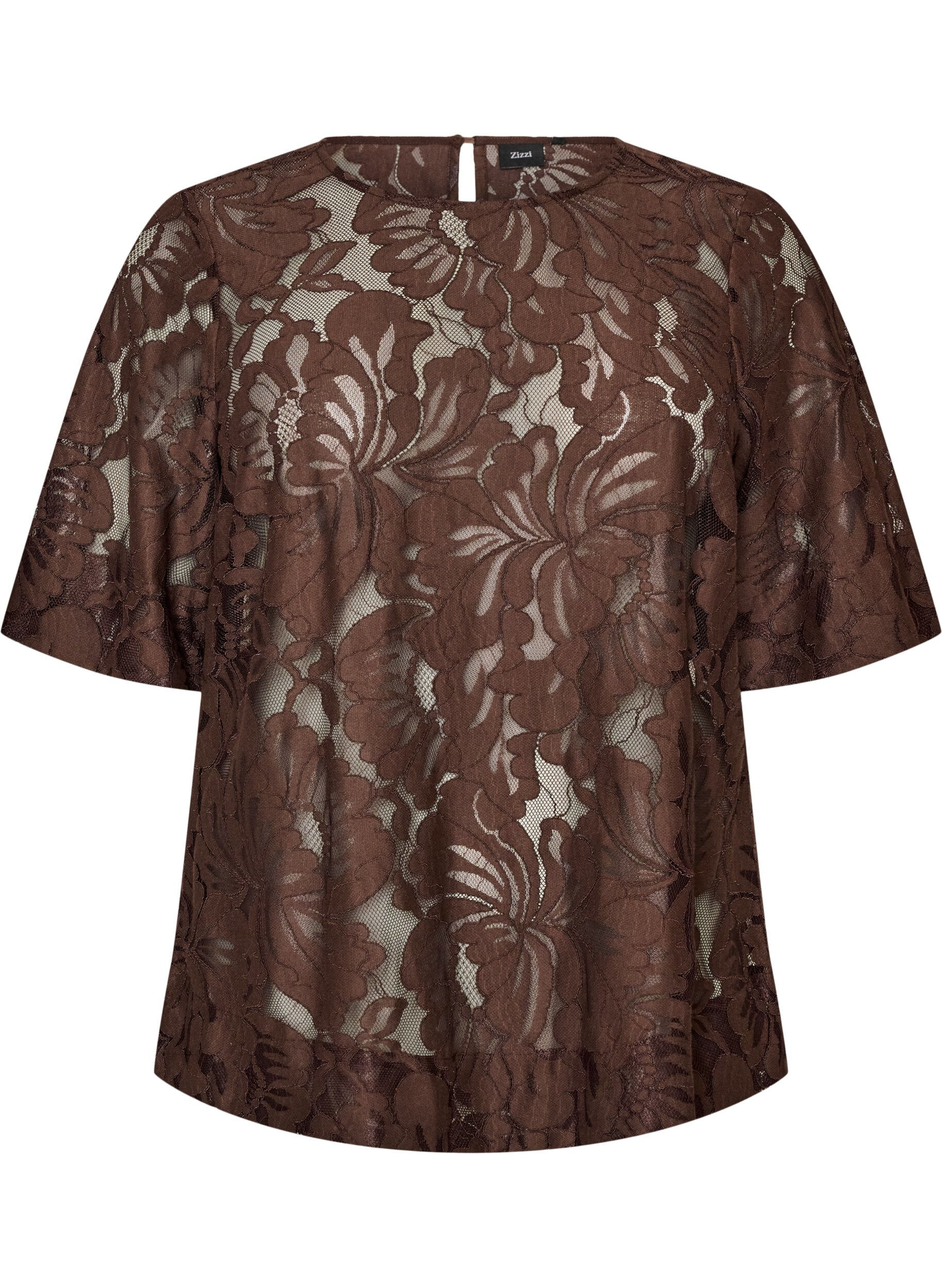 Lace blouse with short sleeves