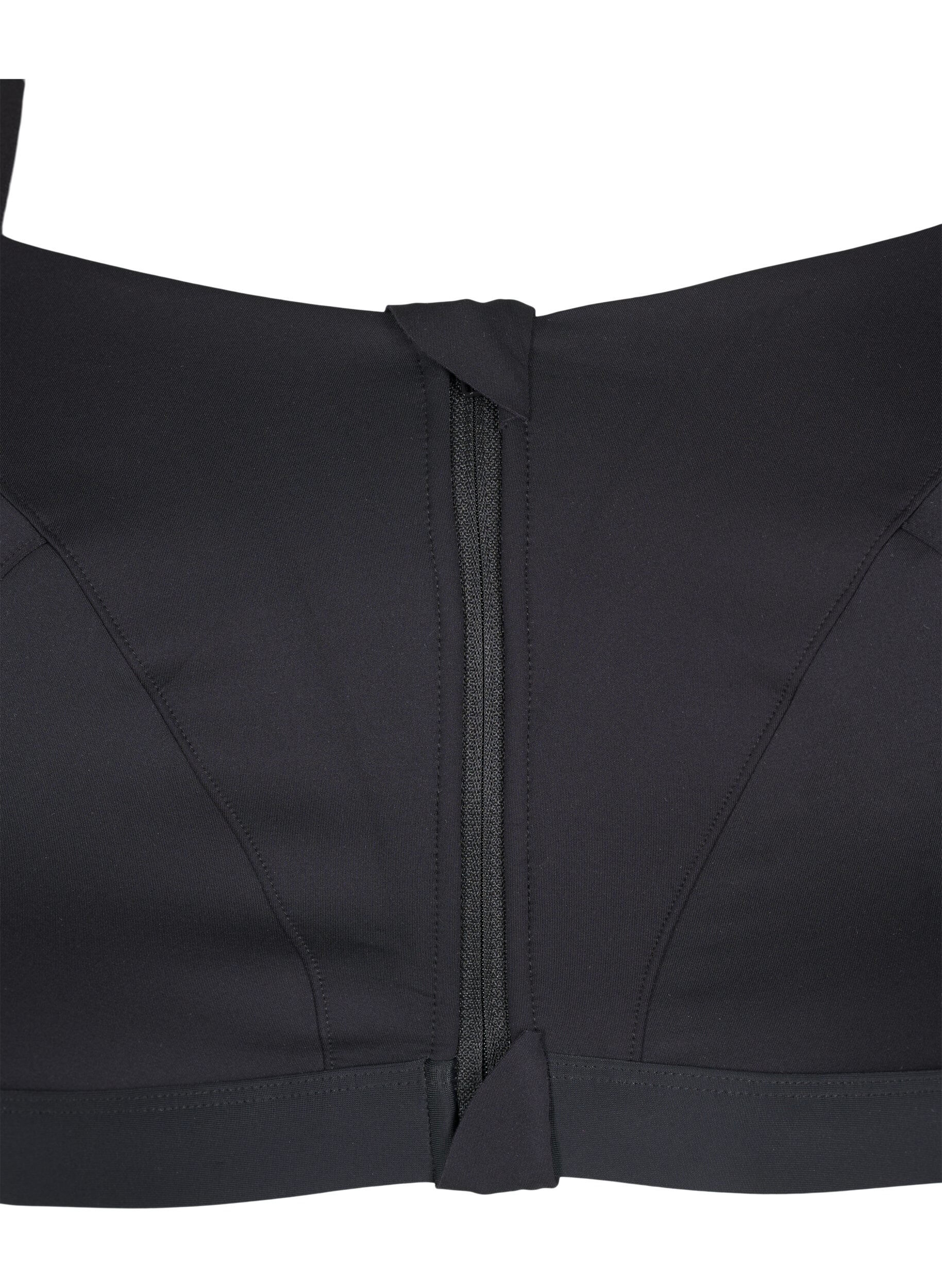 ZizzifashionSports bra with a front closure and high support, Black, Packshot image number 2