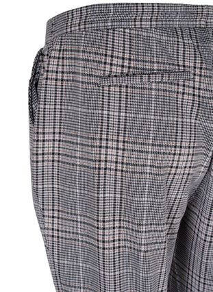 Cropped Maddison trousers with checked pattern, Black Check, Packshot image number 3