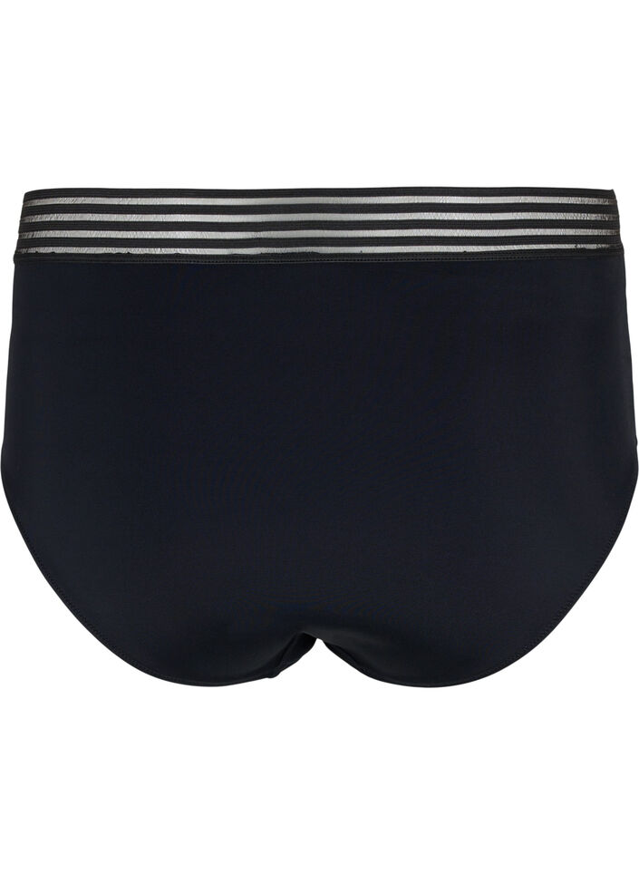 High-waisted bikini bottoms with mesh, Black, Packshot image number 1