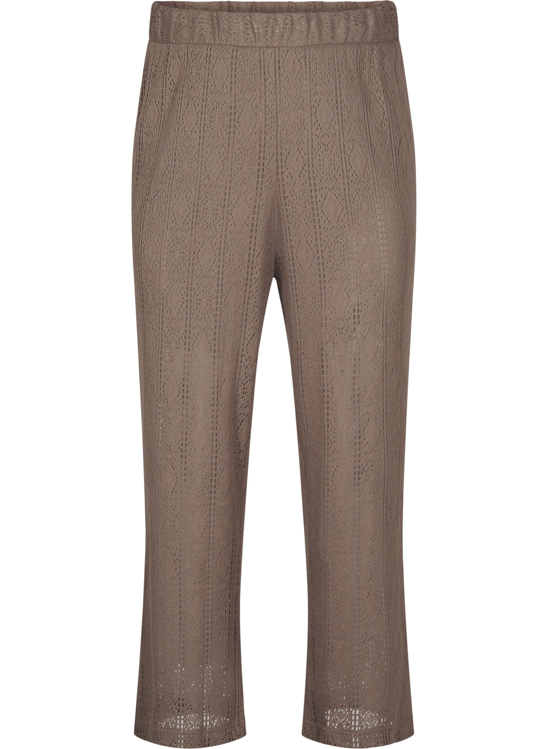 Zizzifashion Trousers with an openwork pattern, Brown, Packshot image number 0