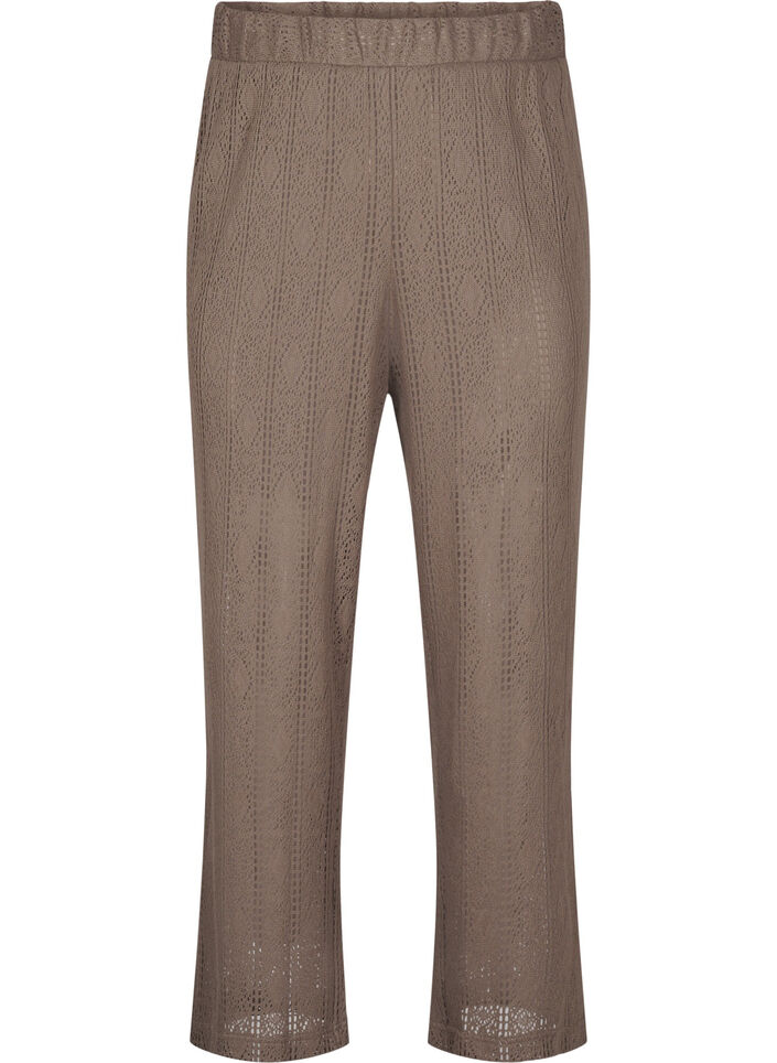 Trousers with an openwork pattern, Brown, Packshot image number 0