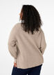Knitted blouse with v-neck and long sleeves, Simply T. White Mel., Model image number 1