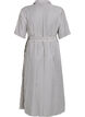 Ankle-length shirt dress with tie belt and stripes, Black, Packshot image number 1