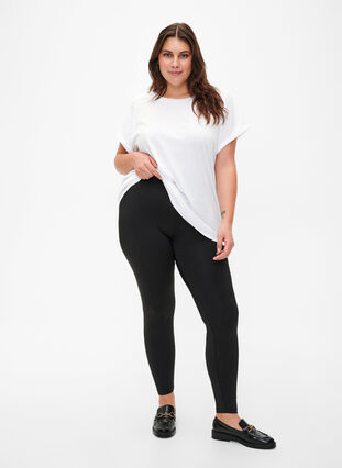 2-pack basic leggings, Black / Black, Model image number 3