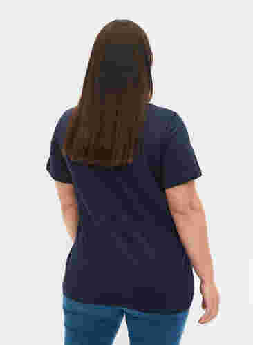 Christmas t-shirt in cotton, Navy Blazer Penguin, Model image number 1