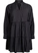 A-line dress with ruffle collar, Black, Packshot image number 0