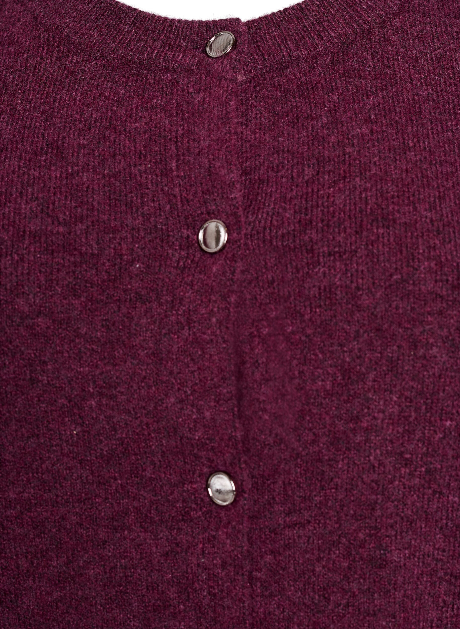 ZizzifashionKnitwear cardigan with short sleeves, Dark Bordeaux, Packshot image number 2