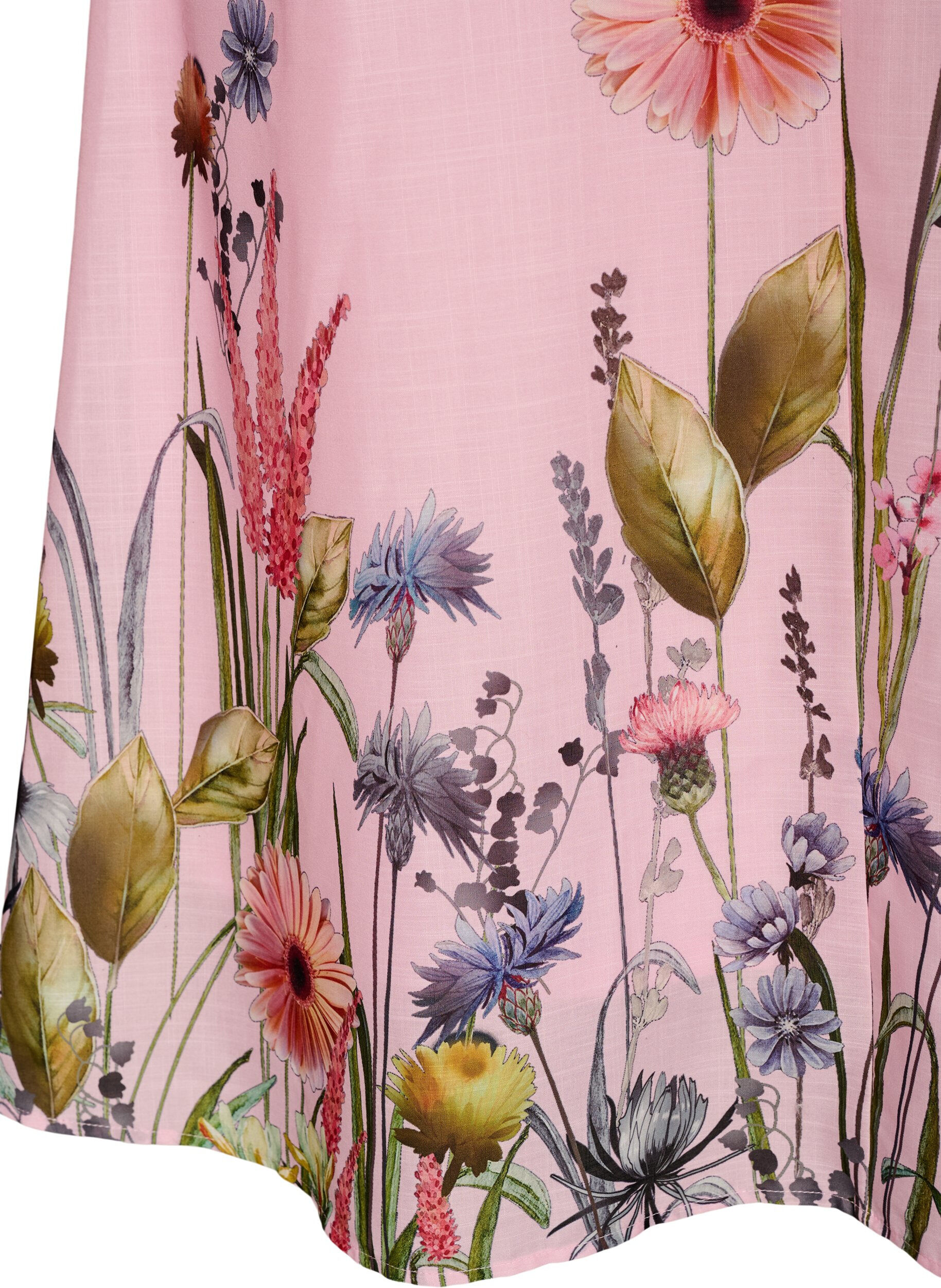 ZizzifashionMidi dress with an empire line and floral print, Pink, Packshot image number 3