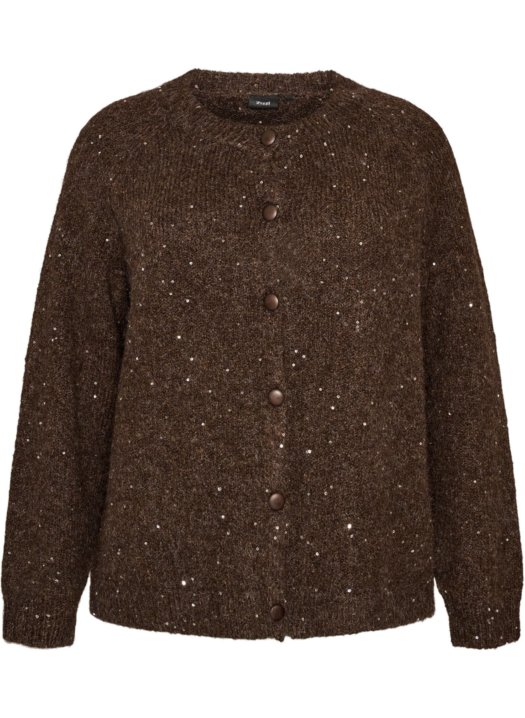 Cardigan with sequins and buttons