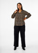 Long-sleeved blouse with leopard print and V-neck, Brown, Model image number 1