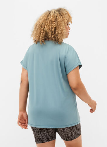 Short-sleeved workout t-shirt, Smoke Blue, Model image number 1